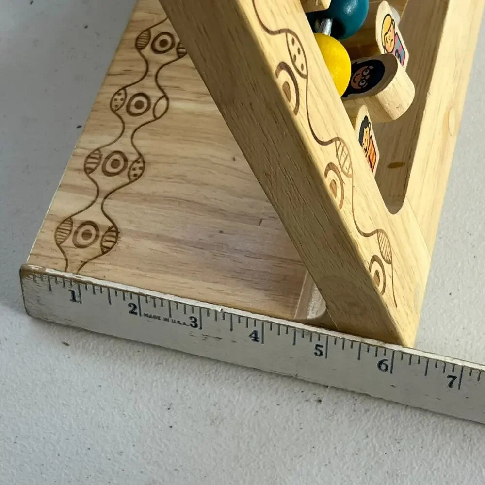 Wooden Alphabet Abacus ABCs Numbers Learning Activity Center Educational Toy